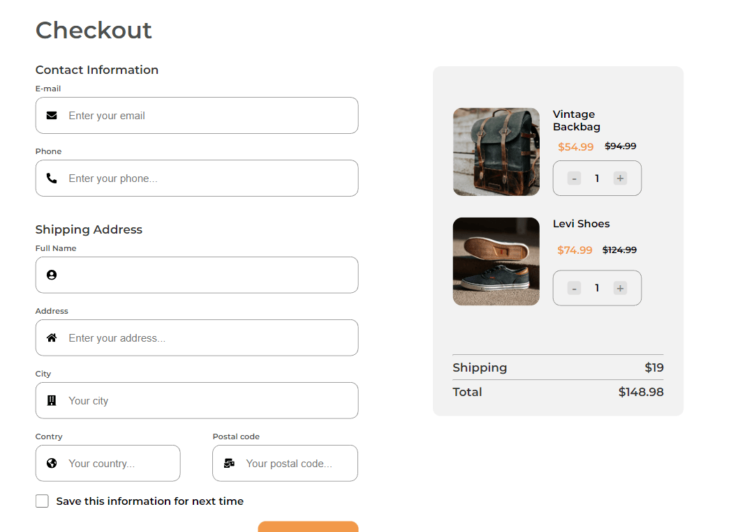 Checkout Page